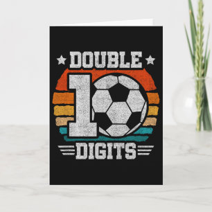 Fußball Geburtstag - Doppeltes Alter 10 Jahre alt  Karte