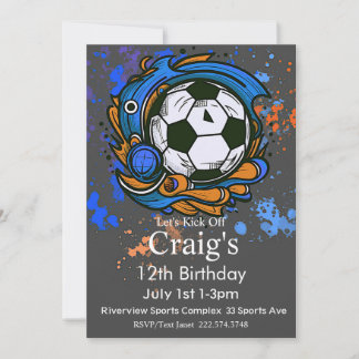 Fußball Geburtstag, Fußball Geburtstag, Futbol Einladung