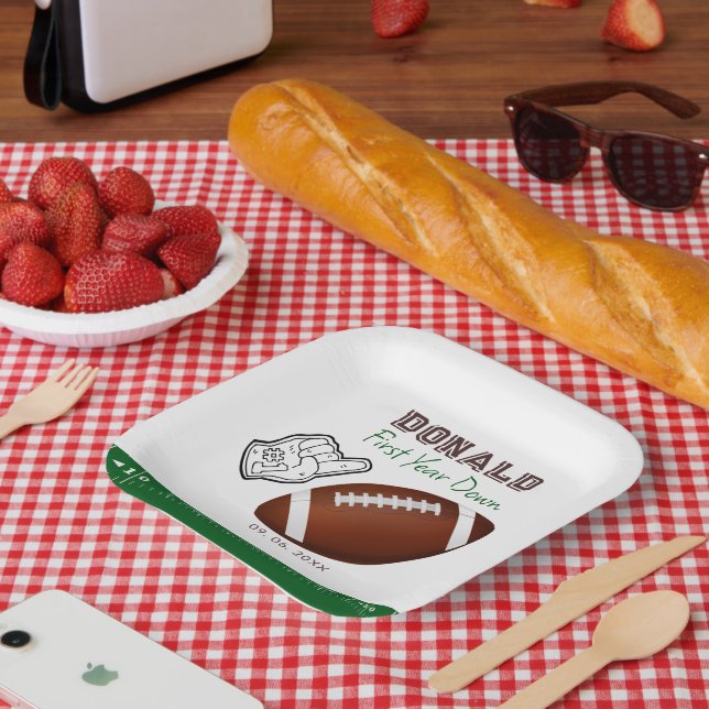 Fußball-Geburtstag im ersten Jahr  Pappteller (Picknick)