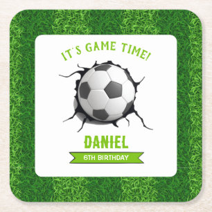Fußball-Geburtstag Rechteckiger Pappuntersetzer
