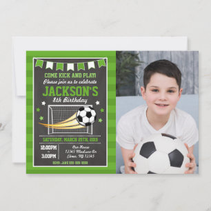 Fußball-Geburtstags-Einladung für Jungen Foto-Einl Einladung