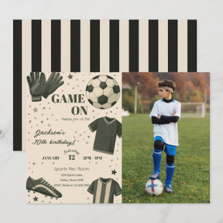 Fußball-Geburtstags-Einladung mit Foto für Kinder Einladung
