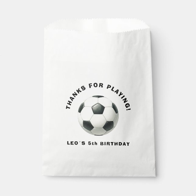 Fußball-Geburtstags-Geschenktüte Junge | Editierba Geschenktütchen (Vorderseite)