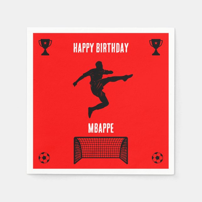 Fußball Geburtstagsbanner Serviette (Vorderseite)