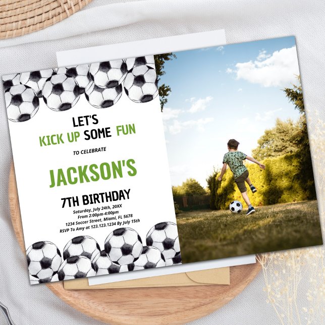 Fußball - Geburtstagseinladungen mit Foto Einladung (Soccer Birthday Invitations with photo)