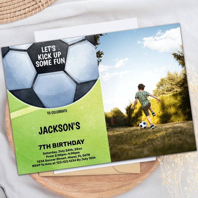 Fußball - Geburtstagseinladungen mit Foto Einladung (Soccer Birthday Invitations with photo)
