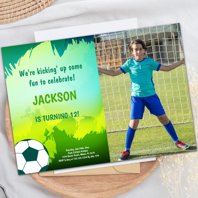 Fußball - Geburtstagseinladungen mit Foto Einladung (Soccer Birthday Invitations with photo)