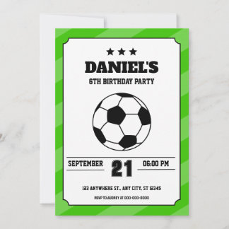 Fußball-Geburtstagsfeier Einladung Simple Green