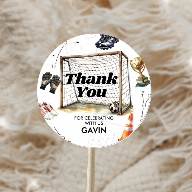 Fußball-Geburtstagsfeier Game On Runder Aufkleber (Von Creator hochgeladen)