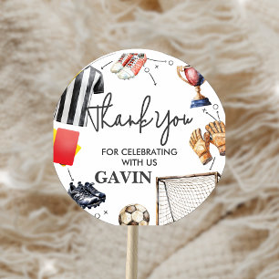 Fußball-Geburtstagsfeier Game On Runder Aufkleber