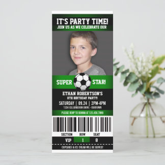 Fußball-Geburtstagsfoto-Vorlage Einladung