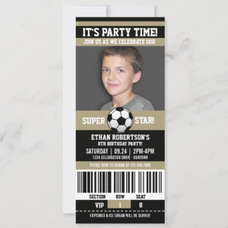 Fußball-Geburtstagsfoto-Vorlage Einladung