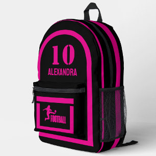 Fußball Geburtstagsgeschenk, Football Player Girl, Bedruckter Rucksack