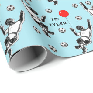 Fußball-Geburtstagsgeschenk-Verpackungspapier Geschenkpapier
