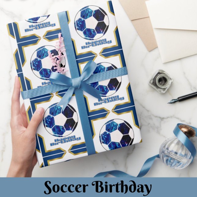 Fußball-Geburtstagsgeschenkpapier Geschenkpapier (Von Creator hochgeladen)