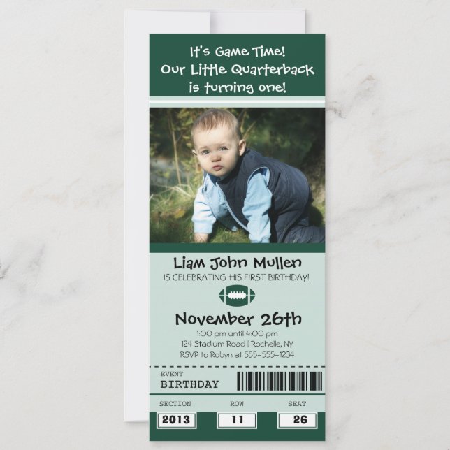 Fußball Geburtstagskarte Einladung (Vorderseite)