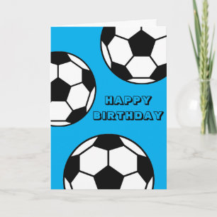 Fußball Geburtstagskarte - Thema Blaues Sport Karte