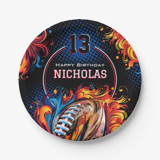 Fußball-Geburtstagspartei Pappteller (Vorderseite)