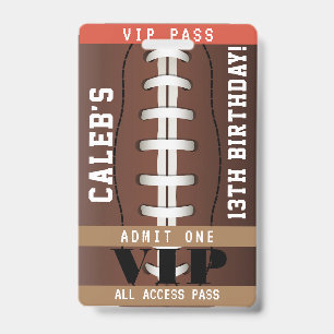 Fußball Geburtstagsparty VIP Pass Abzeichen Ausweis