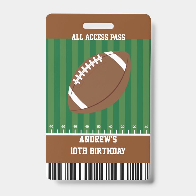 Fußball Geburtstagsparty VIP Pass Ausweis (Vorderseite)