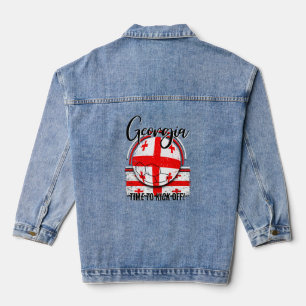 Fußball Georgien Flagge, Vintage Fußball Jeansjacke
