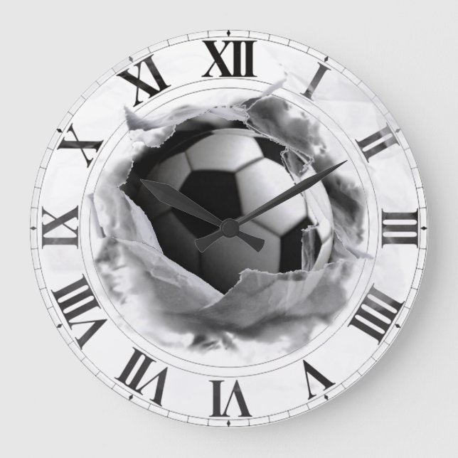 FUSSBALL-GESCHENK-IDEEN GROßE WANDUHR (Vorderseite)