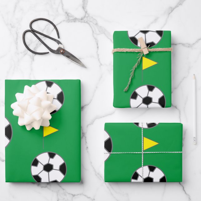 Fußball Geschenkpapier Set (Vorderseite)