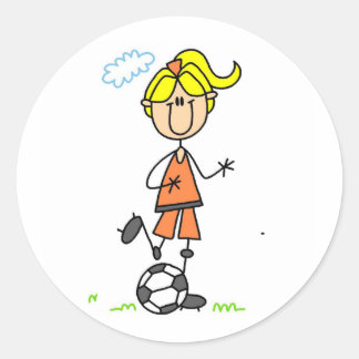 Fußball-Girl-Aufkleber Runder Aufkleber