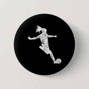 Fußball-Girl-Geschenk Button