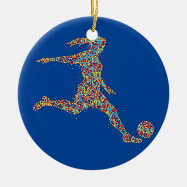 Fußball-Girl-Player  Keramik Ornament (Vorne)