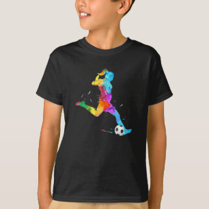 Fußball-Girl-Spieler - Bunte Fußballkunst T-Shirt