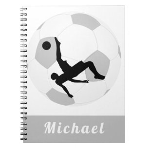Fußball Goalie Keeper Black & White Player Name Notizblock