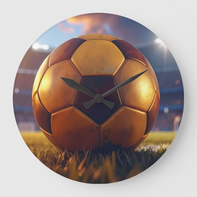 Fußball - Goldball Große Wanduhr (Vorderseite)