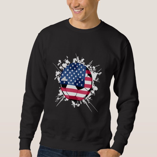 Fußball-Grafik-T-Fußballball mit US-Flagge Sweatshirt (Vorderseite)