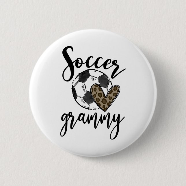 Fußball Grammy Leopard Lustiger Fußball  Button (Vorderseite)