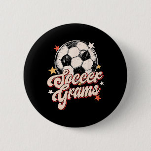 Fußball Grams Groovy Retro Fußballspieler Liebhabe Button