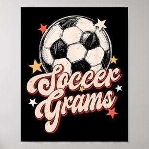 Fußball Grams Groovy Retro Fußballspieler Liebhabe Poster