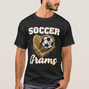 Fußball-Grams Leopard-Herz-Liebe-Fußballspieler T-Shirt