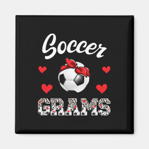 Fußball Grams Leopard Oma Grams von einem Fußball  Magnet
