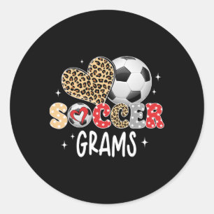 Fußball Grams Süßer Leopard Herz Fußballspieler Li Runder Aufkleber