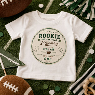 Fußball Green Rookie 1. Geburtstagsfeier Baby T-shirt