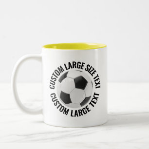 Fußball & Großer Text GELB 11oz Custom Zweifarbige Tasse