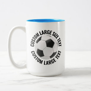 Fußball & Großer Text HELLBLAU 425g Custom Zweifarbige Tasse