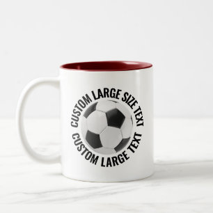 Fußball & Großer Text MAROON 11oz Benutzerdefinier Zweifarbige Tasse