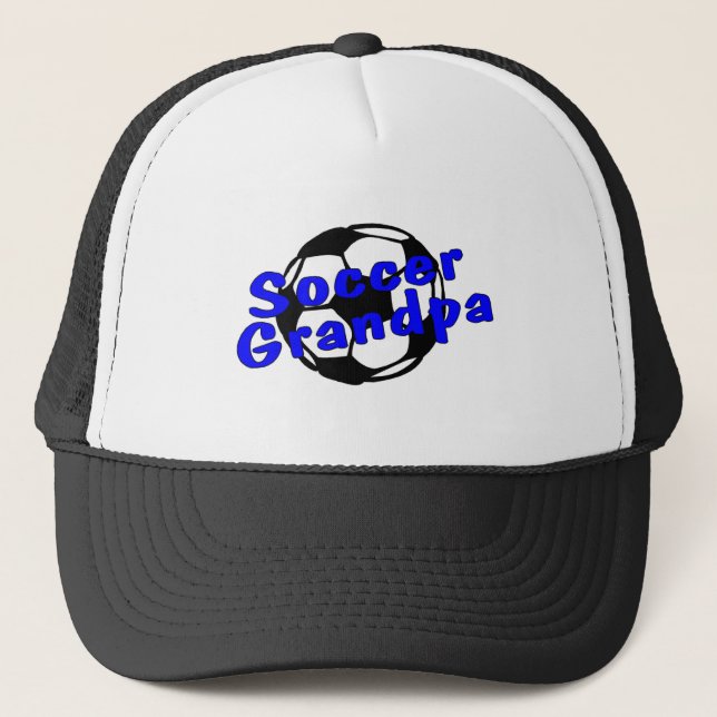 Fußball-Großvater (blau) Truckerkappe (Vorderseite)