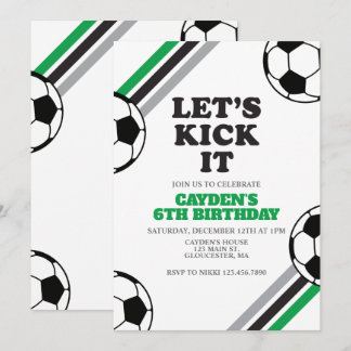 Fußball - Grün zum Geburtstag Einladung