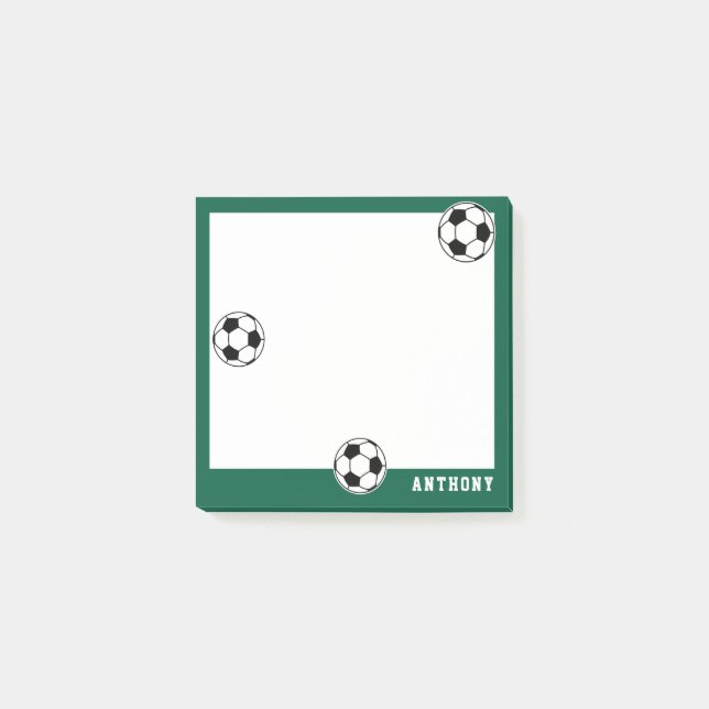 Fußball Grüne Personalisierte Kinder zurück zur Sc Post-it Klebezettel (Vorderseite)