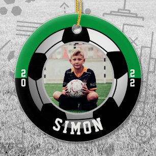 Fußball Grüne Schwarze Mannschaftsfarben Keramik Ornament