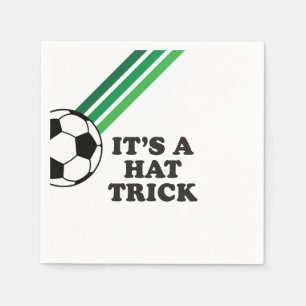 Fußball Grüne Streifen Hat Trick 3. Geburtstag Serviette