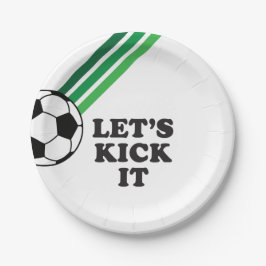 Fußball Grüne Streifen Lass es uns zum Geburtstag  Pappteller